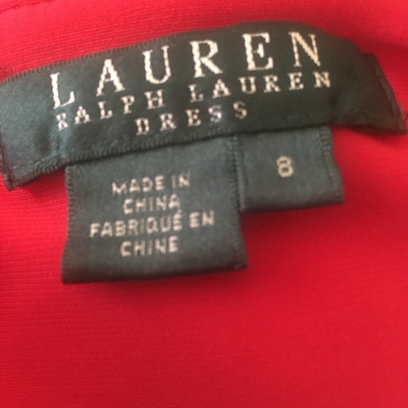 Ralph Lauren Bright Red Cocktail Dress - Picture 3 of 5